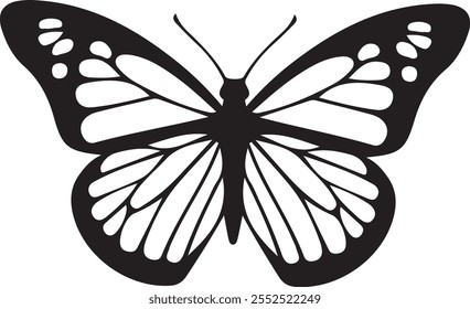 Black and White Butterfly Silhouette Icons