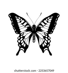 Black and White Butterfly - Butterfly Silhouette Vector