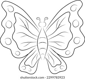 black and white butterfly sketch vector