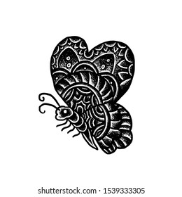 Black White Butterfly tattoo vector design