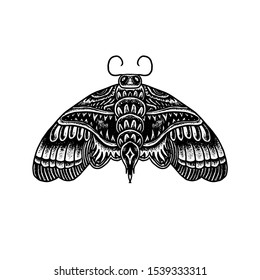 Black White Butterfly tattoo vector design