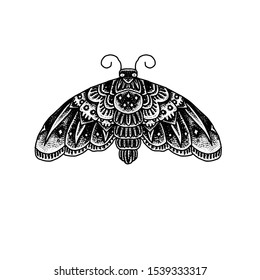 Black White Butterfly tattoo vector design