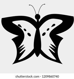 black and white butterfly vector design illustratio
