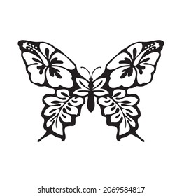 Black and white butterfly vector design