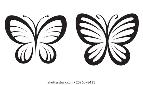 Black and white butterfly vector design