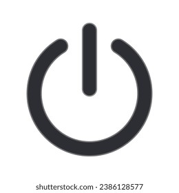 Black and white button on off sign vector illustration
