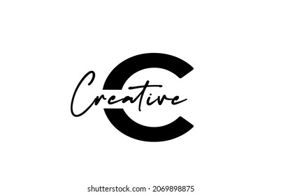 black and white C alphabet letter logo icon design. Creative concept for business and company