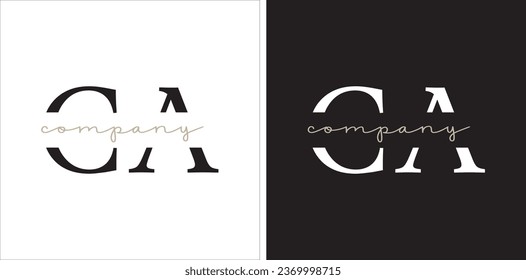 Black  white CA logo design vector
