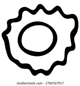 Black And White Cabbage Doodle Sketch. Hand-Drawn Isolated Illustration On White Background. Illustration For Kid Coloring Book, Coloring Page, Design, T-Shirt And Print.