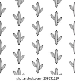 Black and white cactus pattern.