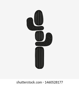 Black and white cactus print