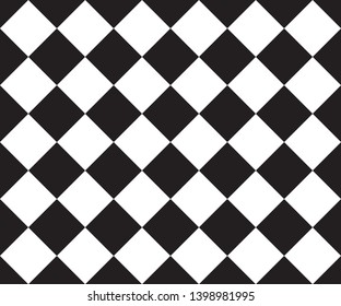 Black and white cage plaid. Ska background. Race flag. Vector seamless pattern