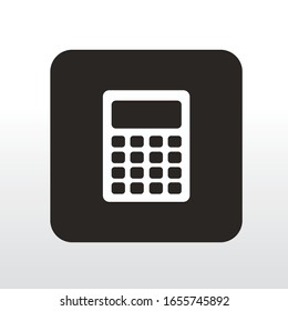 a black and white calculator icon