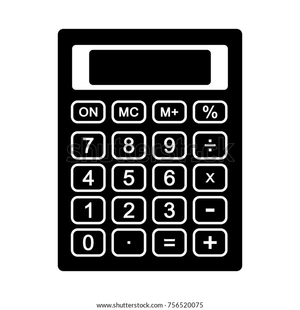Black White Calculator Icon Isolated On Stock Vector Royalty Free