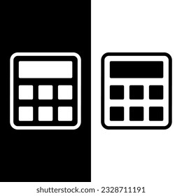 black and white calculator icon vector logo template