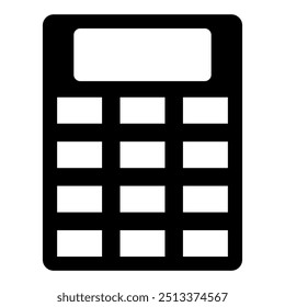 Calculadora em preto e branco. ícone da calculadora. Calculadora Icon vetor ou Poupança, conceito de economia com estilo plano moderno para design gráfico