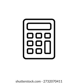 Schwarz-Weiß-Taschenrechner-Symbol, Vektorgrafik zurück zur Schule, Mathematikunterricht, Symbol einzeln auf Weiß