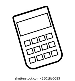 Ilustración vectorial de calculadora en blanco y negro. Diseño simple y elegante.