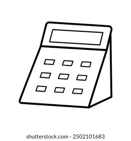 Black and White Calculator Vector Illustration. Simple and Elegant Design.