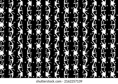 Black and white caleidoscope gradient abstract line art pattern of indonesian culture traditional tenun batik ethnic dayak ornament for wallpaper background ads