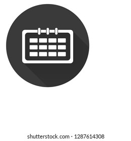 Black and White Calendar Circle Icon