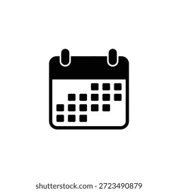Calendario en blanco y negro con rejilla de fecha