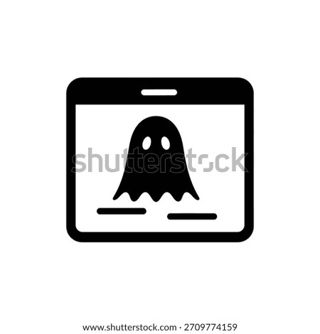 Black and white calendar with ghost icon for Halloween reminder