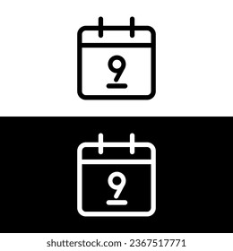 icono de calendario en blanco y negro