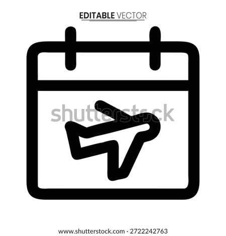 Black and white calendar icon featuring a right-pointing arrow, indicating a future date or event.