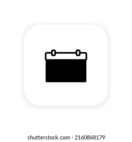 Black and white calendar icon with shadow