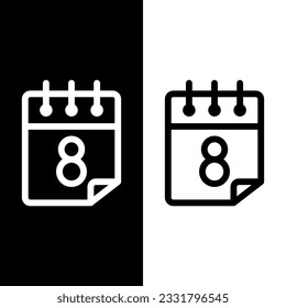 black and white calendar icon vector logo template