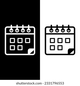 plantilla de logotipo vectorial de icono de calendario en blanco y negro