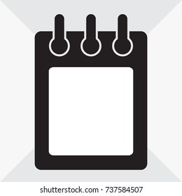 Black and white calendar icon. Vector illustration