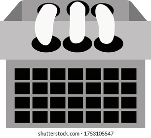 Calendario blanco y negro, ilustración, vector sobre fondo blanco