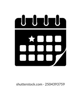 a black and white calendar vector icon
