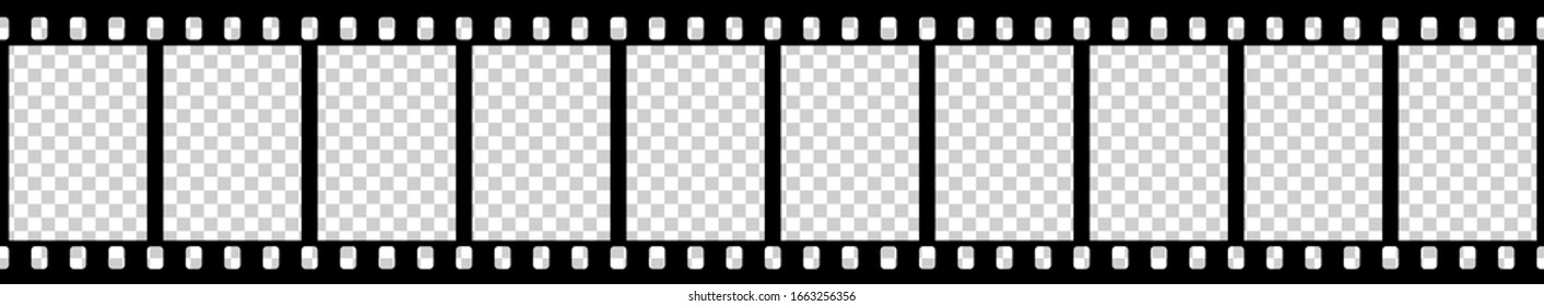 Black and white camera film template. Right angles of the frame. Vector illustration.