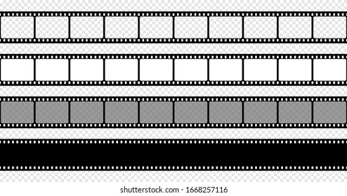 Black and white camera film template. Rounded corners of the frame. Vector illustration.