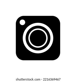 Black and white camera icon illustration