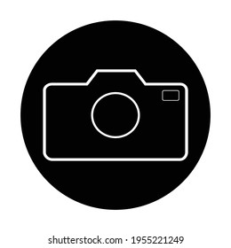 Black and White Camera icon on a black background