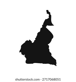 Blanco y negro Camerún Mapa simple
