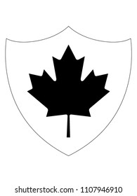 Black and White Canada Shield Flag