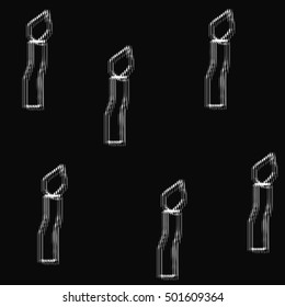 Black and white candles seamless vector background