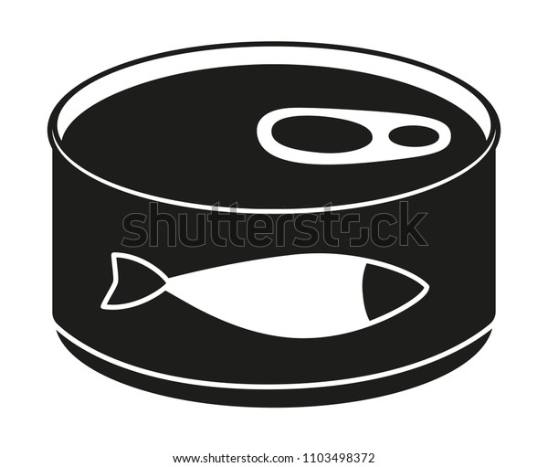 Black White Canned Fish Silhouette Simple Stock Vector (Royalty Free ...