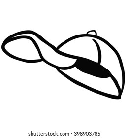 black and white cap cartoon