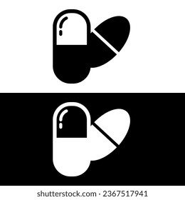 black and white capsule icon