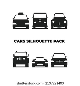 black and white car collection set vector