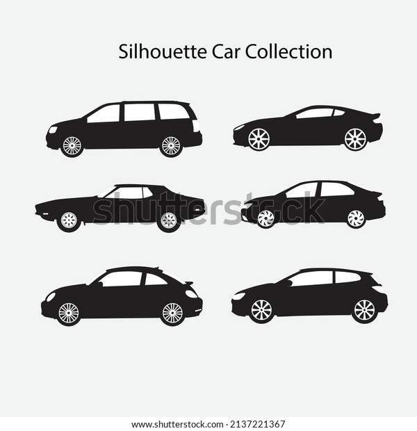 black and white car\
collection set vector