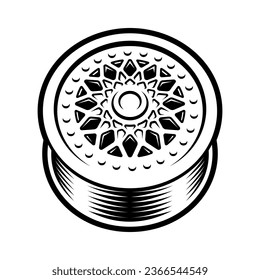 Black and white car disk vector illustration