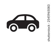 Black and white Car icon silhouette vector