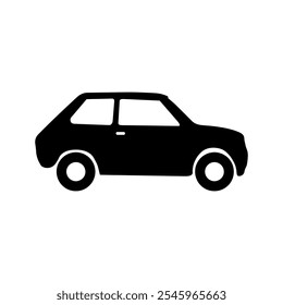 Black and white Car icon silhouette vector art